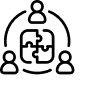Ícone integração de equipes e onboarding corporativo